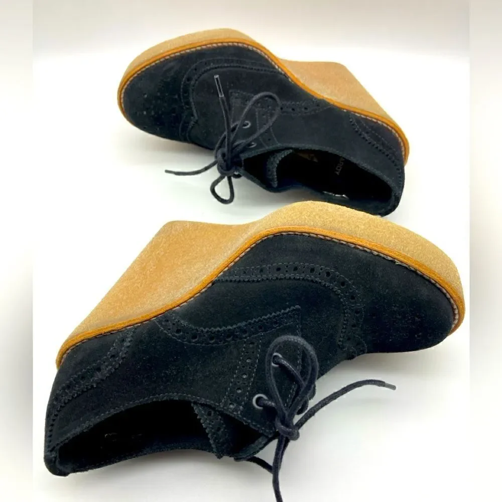Pierre Hardy Black Suede Wedge Shoes Size 36/5,5